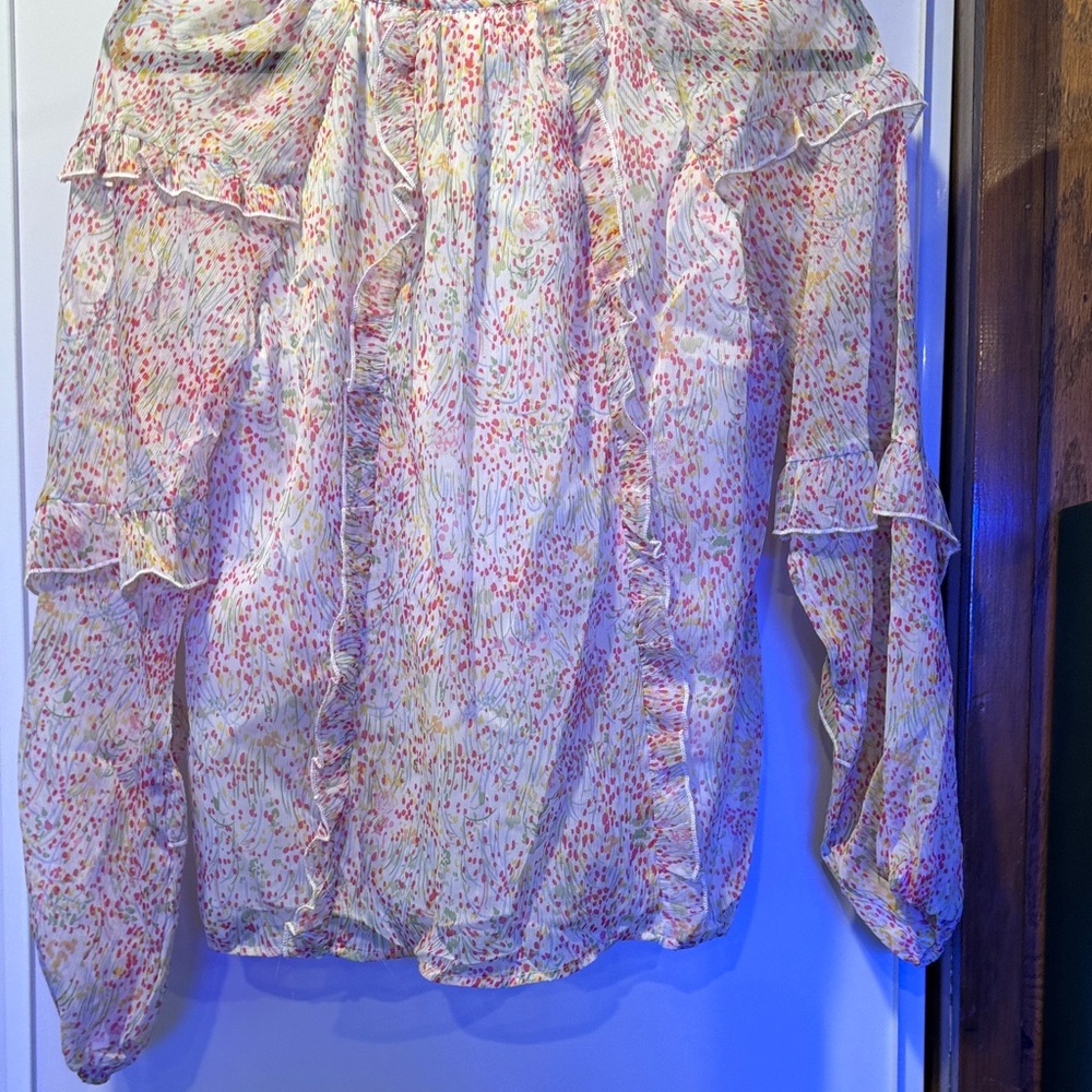 Floral Ruffle Blouse - Multicolor - Picture 3 of 4